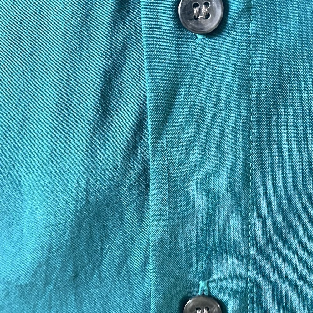Casual Corner Washable Silk Sleeveless Top Women 1X Deadstock Teal Buttons NWT - Picture 6 of 8